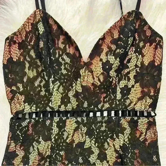 Tobi Nude & Black Lace Minidress Small - Picture 5 of 11